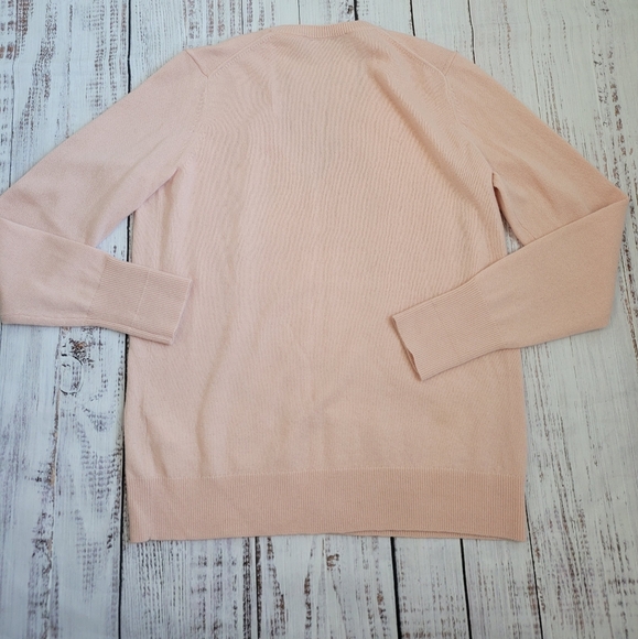 Everlane V Neck Cashmere Sweater Long Sleeve Light Blush Pink EUC - Picture 7 of 7